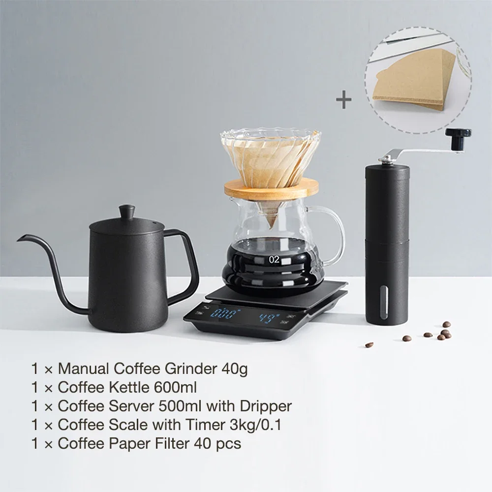 Coffee Equipment Kit - ชุดกาแฟหยด, ชุดอุปกรณ์ชงกาแฟชงกาแฟชงกาแฟชงกาแฟชงกาแฟชงกาแฟชงกาแฟชงกาแฟชงกาแฟกรองกาต้มน้ำแก้วเครื่องบดด้วยมือเครื่องชั่งอิเล็กทรอนิกส์