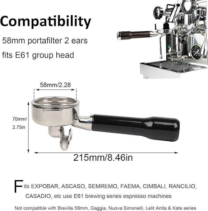 พอร์ทาฟิลเตอร์ E61 ขนาด 58 มม. - Portafilter 58Mm บทวิจารณ์และราคา
